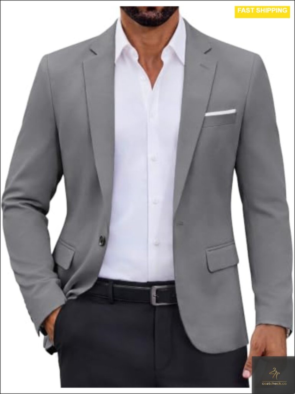 Lightweight Single Button Sport Coat Blazer Business Casual Men's Suit Jacket